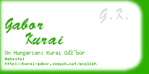 gabor kurai business card